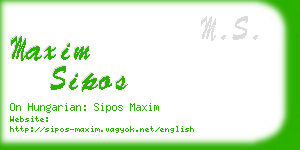 maxim sipos business card